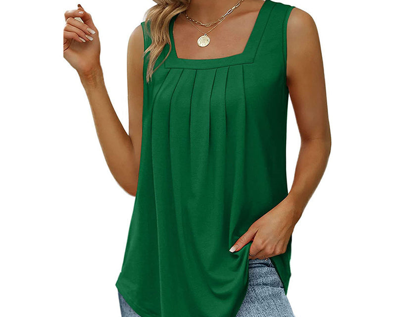 Damira – Povećajte svoj stil: otkrijte eleganciju s bezrukavnim plisiranim topom