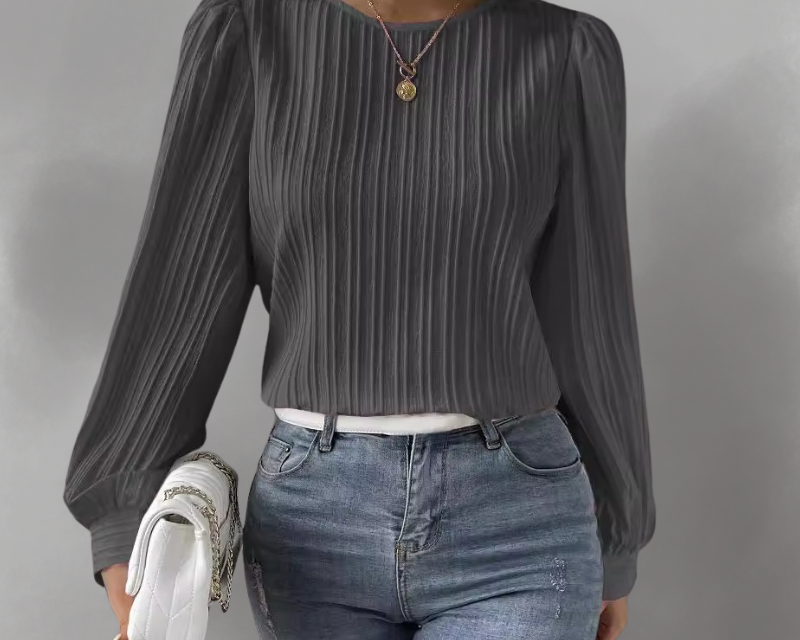 Biserka – Plisirana bluza s napuhanim rukavima