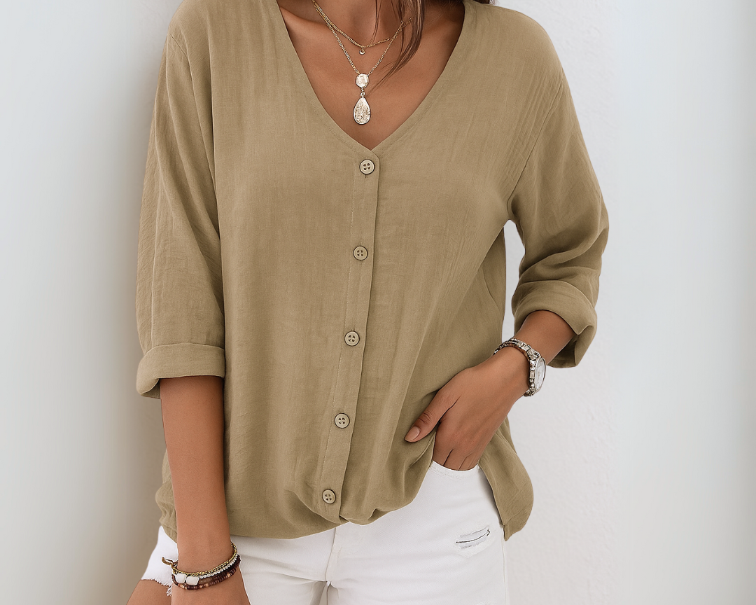 Ariana – Opuštena bluzica s kopčanjem