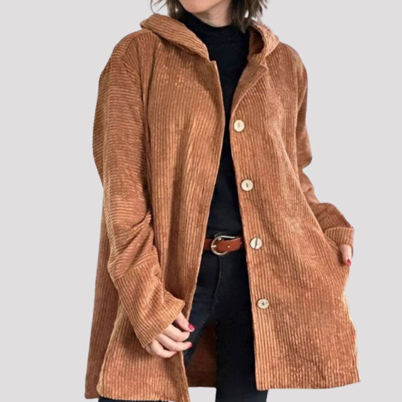 Cvijeta – ležerna kaput-hoodie jakna za toplu i opuštenu jesen