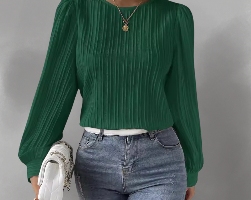 Biserka – Plisirana bluza s napuhanim rukavima