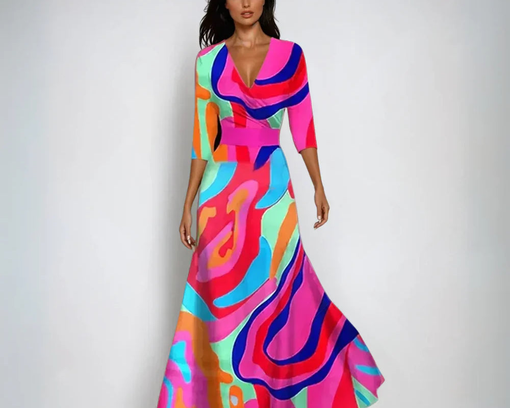 Bianca – Cvjetna omslags haljina puna mediteranskog šarma