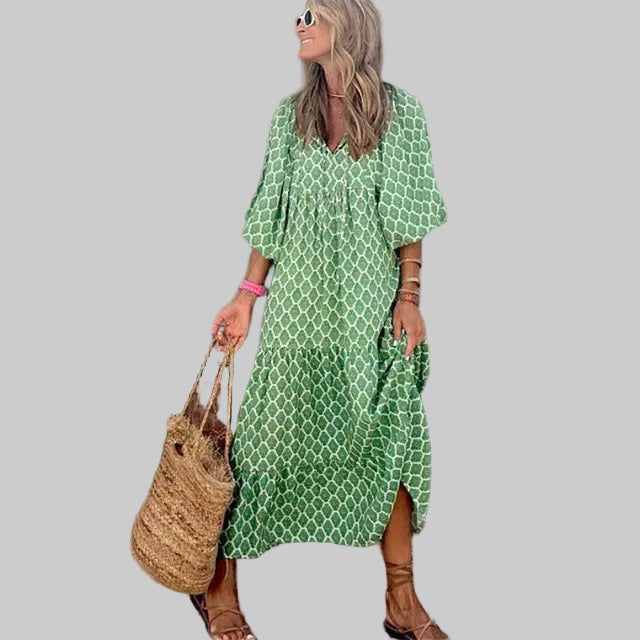43 – Boho maxi haljina s lanternastim rukavima za ljetne avanture