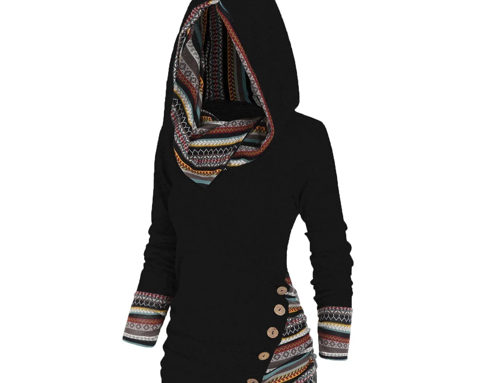 Ela – Sučelite se s zimom s kulturnom elegancijom u ležernom Tribal Hoodie!