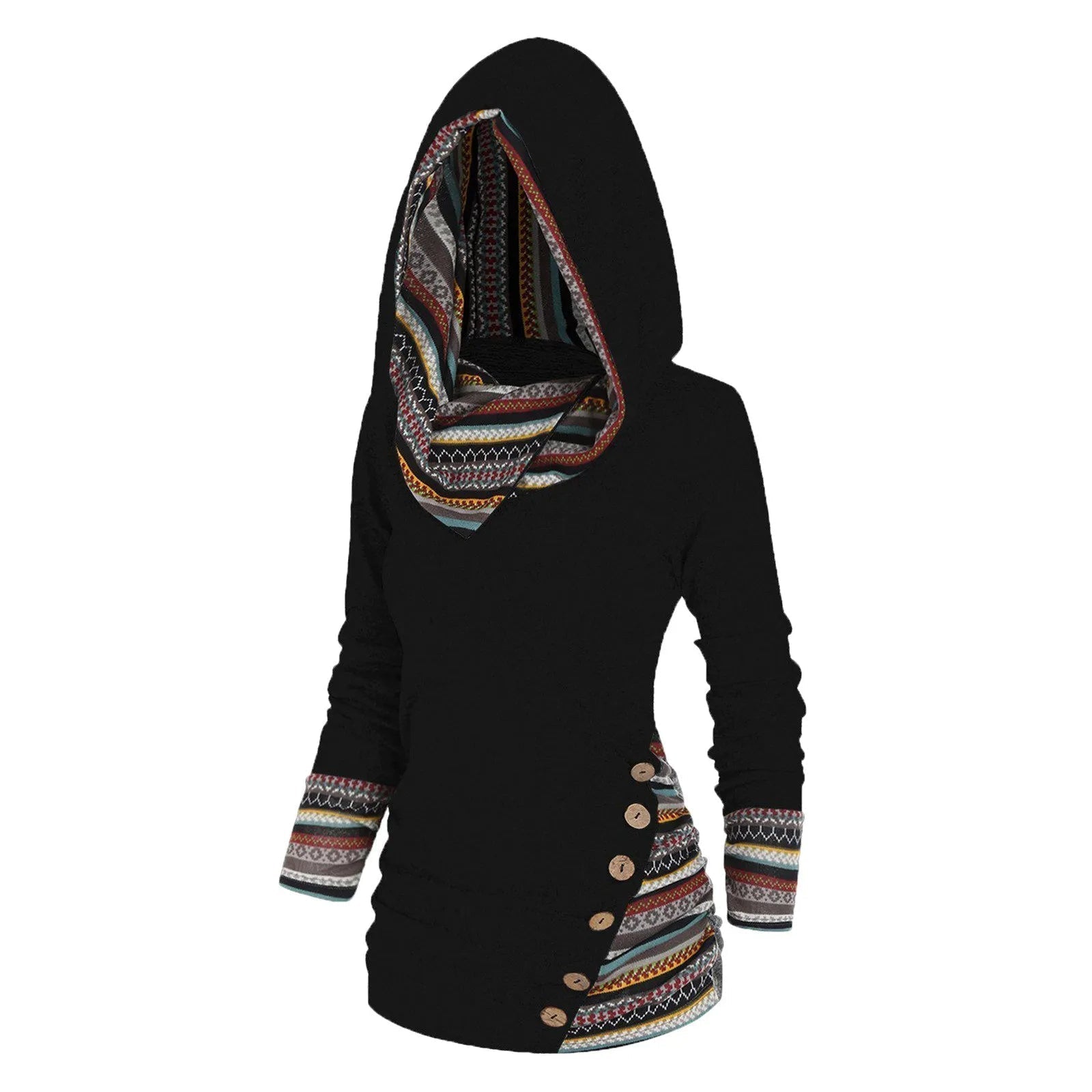 Ela – Sučelite se s zimom s kulturnom elegancijom u ležernom Tribal Hoodie!