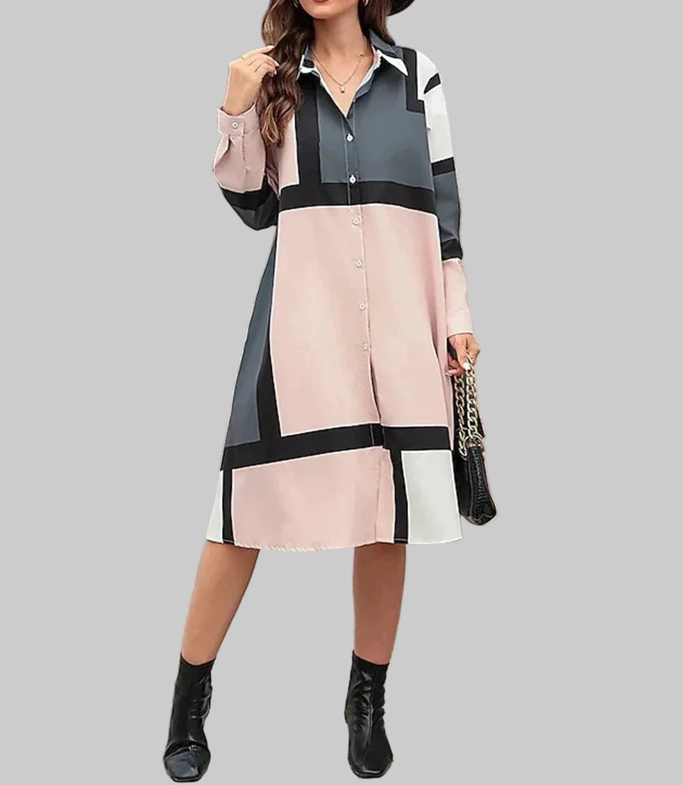 Aleksandra – Luksuzna haljina s gumbima bezvremenske elegancije