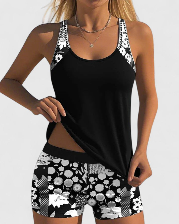 4 – Sportski tankini s cvjetnim uzorkom