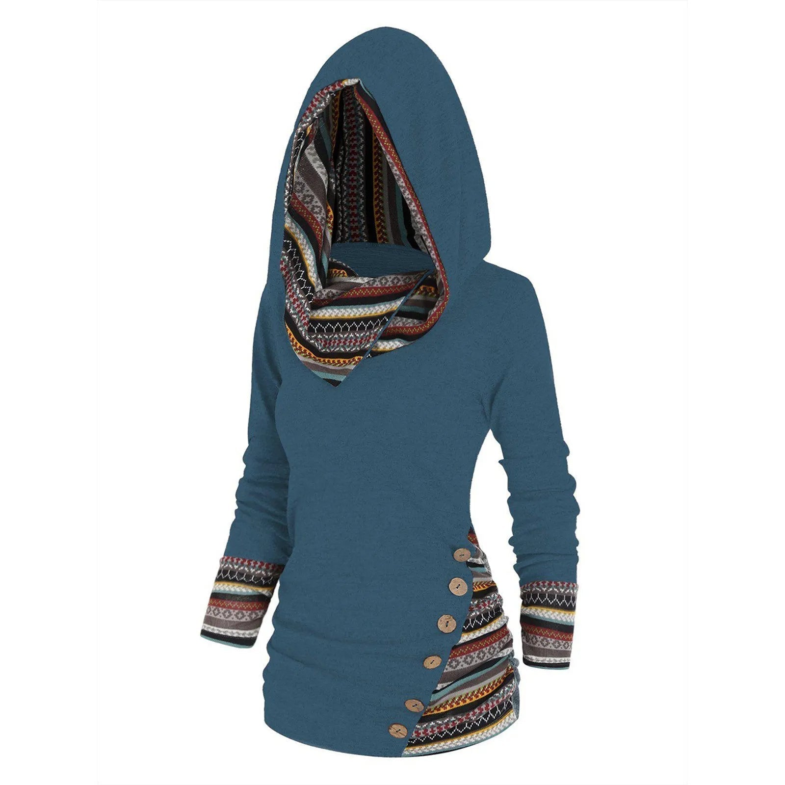 Ela – Sučelite se s zimom s kulturnom elegancijom u ležernom Tribal Hoodie!