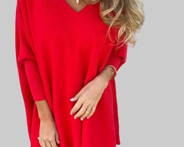 Barbara – Pletena haljina s V-izrezom