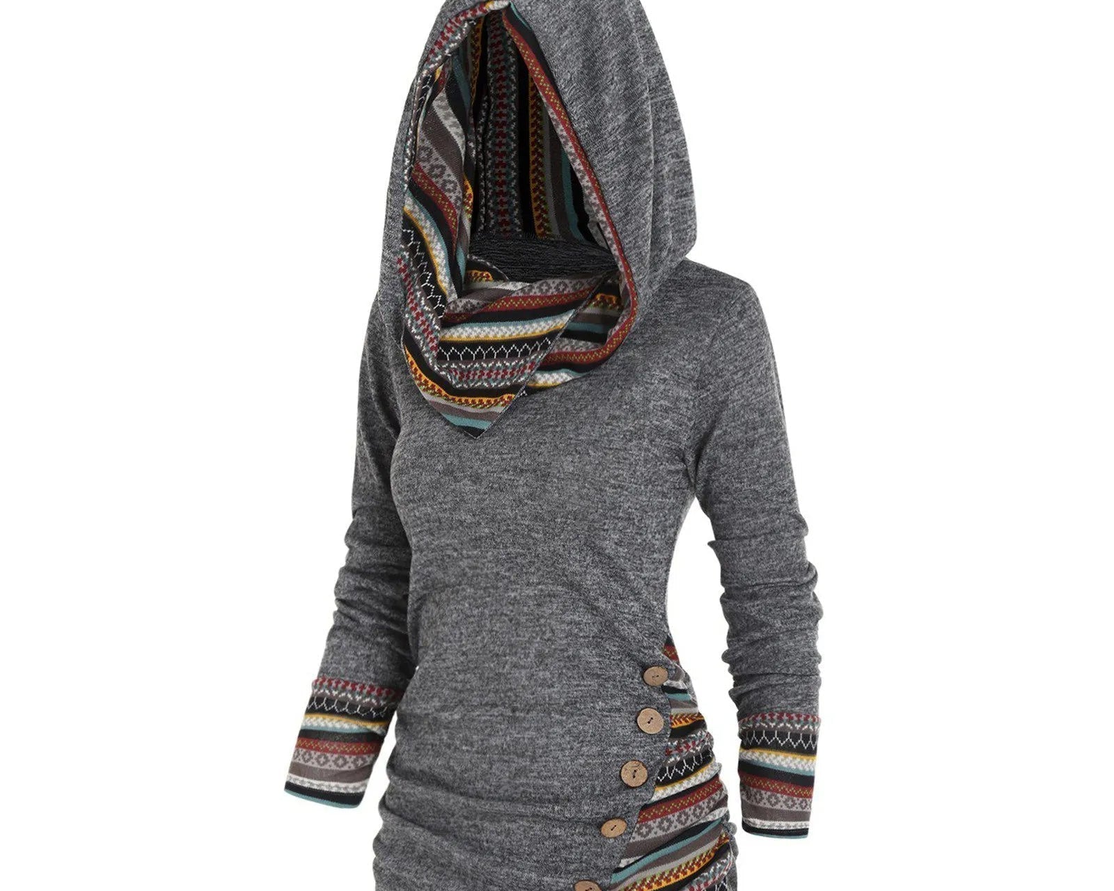 Ela – Sučelite se s zimom s kulturnom elegancijom u ležernom Tribal Hoodie!