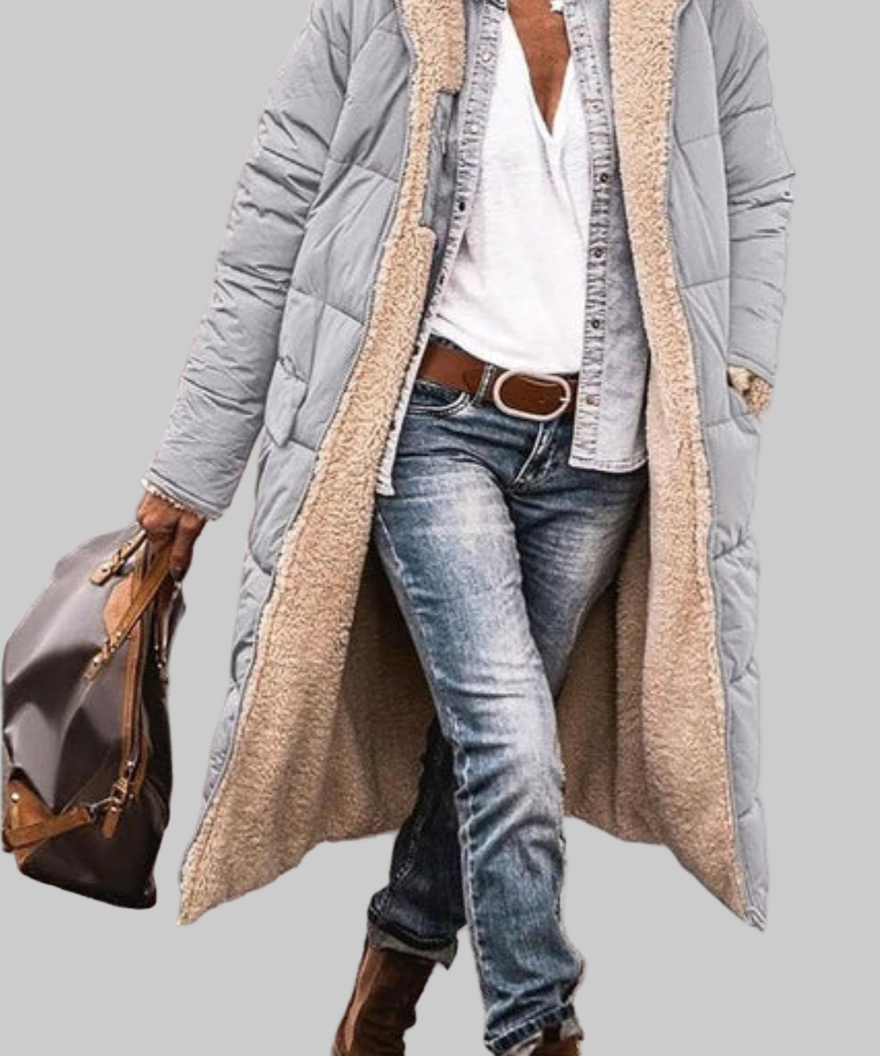 Elaine – Dvostruka elegancija, dvostruka udobnost: dugi prevrnuti kaput za svaku priliku