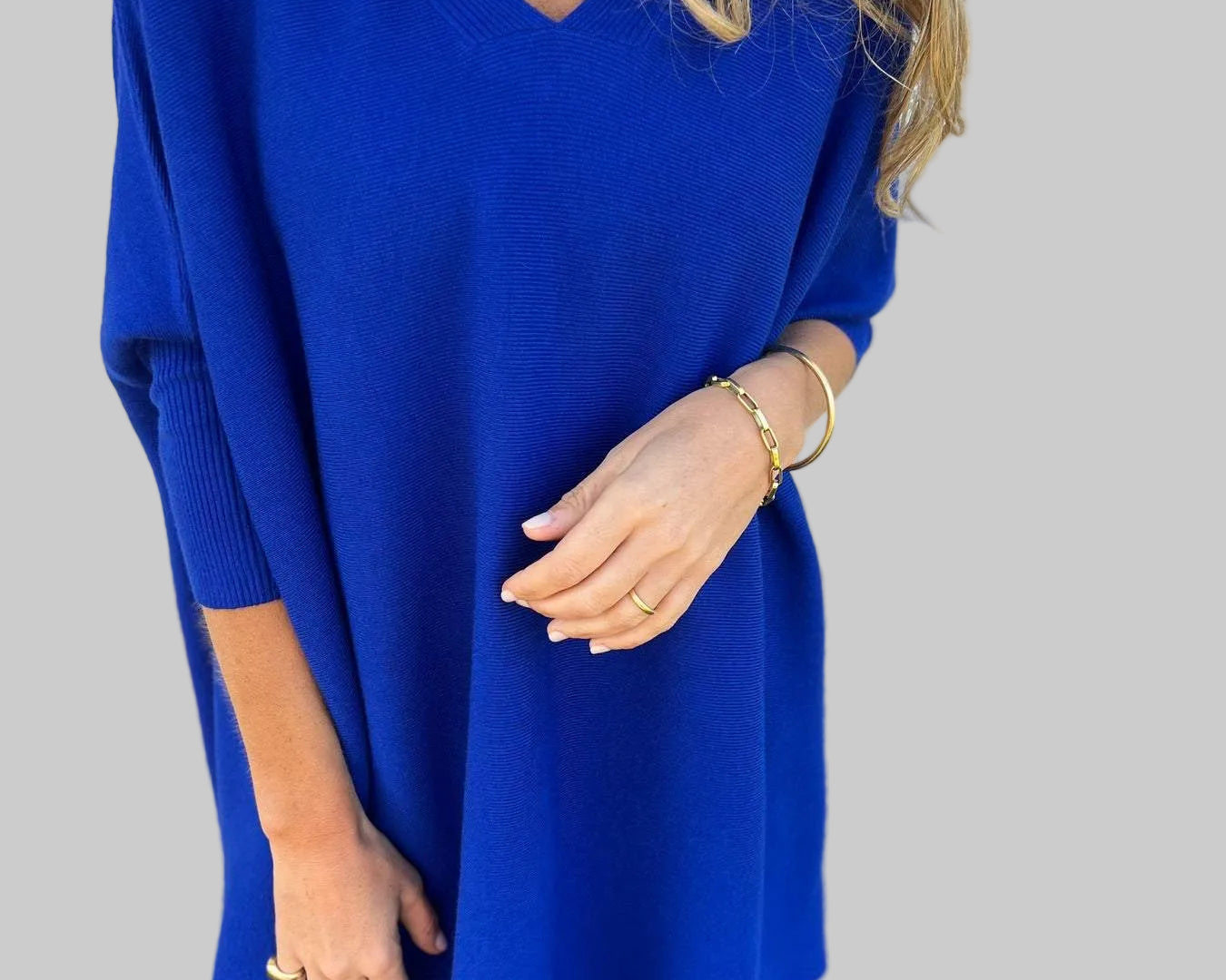 Barbara – Pletena haljina s V-izrezom