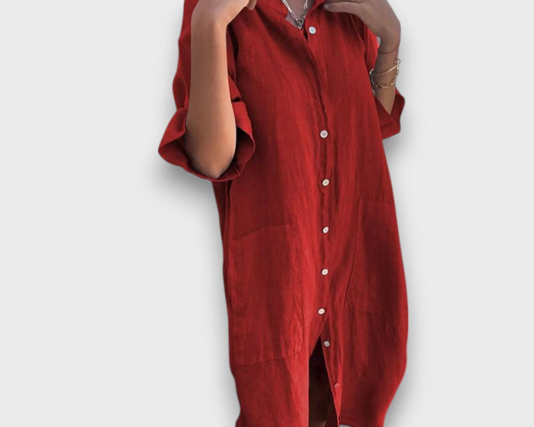 Justina: Lepršava haljina-košulja s džepovima – ljetna, svestrana i šarmantna