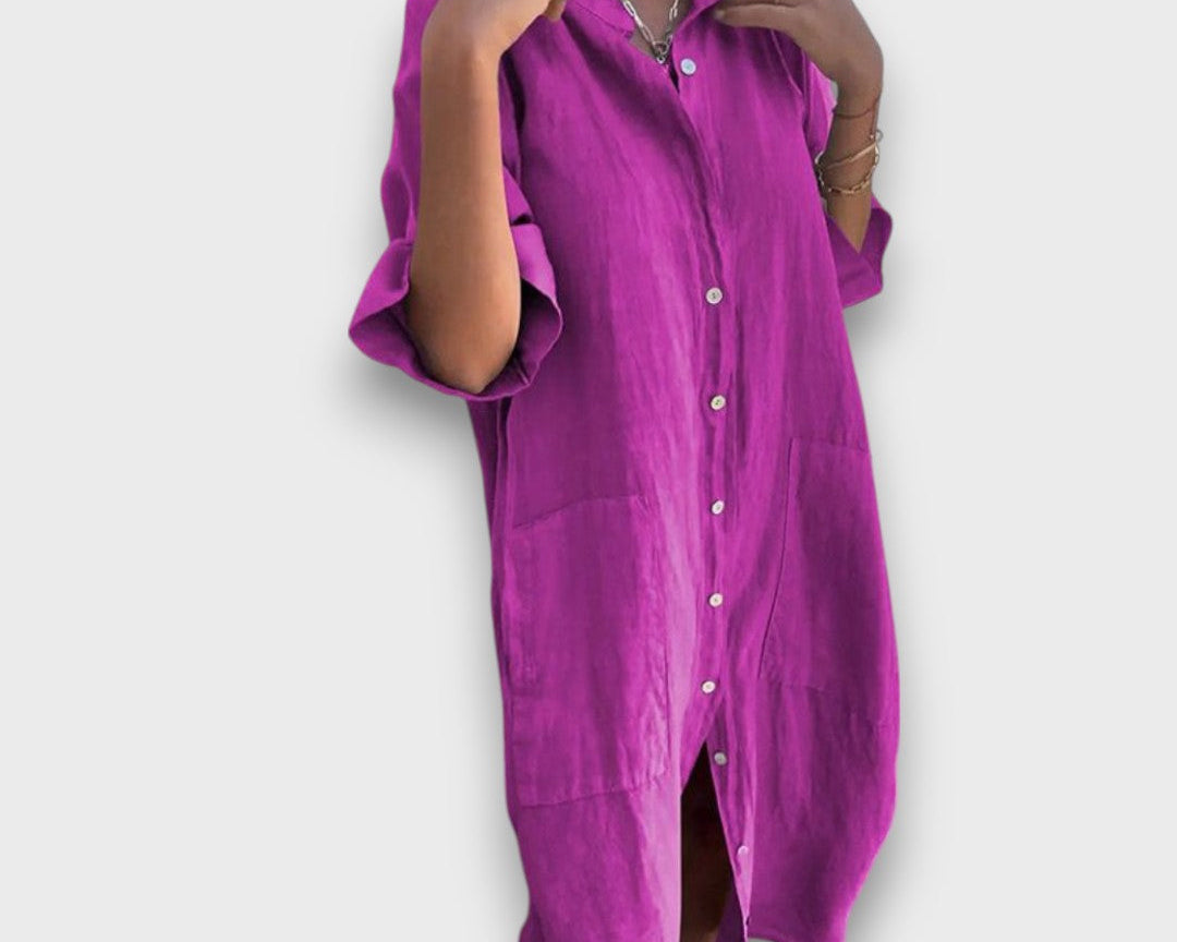 Justina: Lepršava haljina-košulja s džepovima – ljetna, svestrana i šarmantna