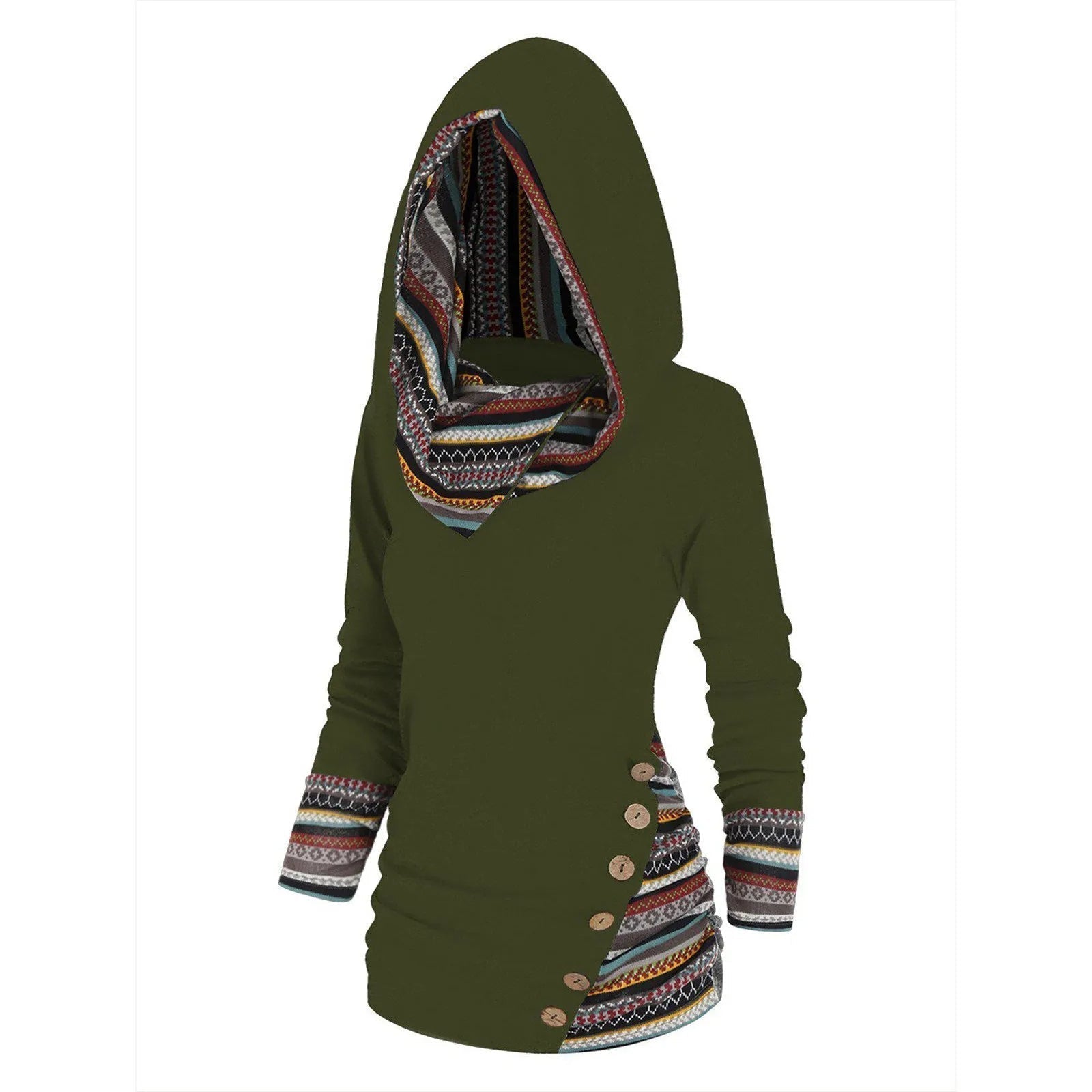 Ela – Sučelite se s zimom s kulturnom elegancijom u ležernom Tribal Hoodie!