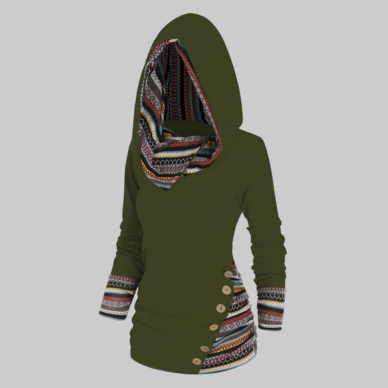 Ela – Sučelite se s zimom s kulturnom elegancijom u ležernom Tribal Hoodie!