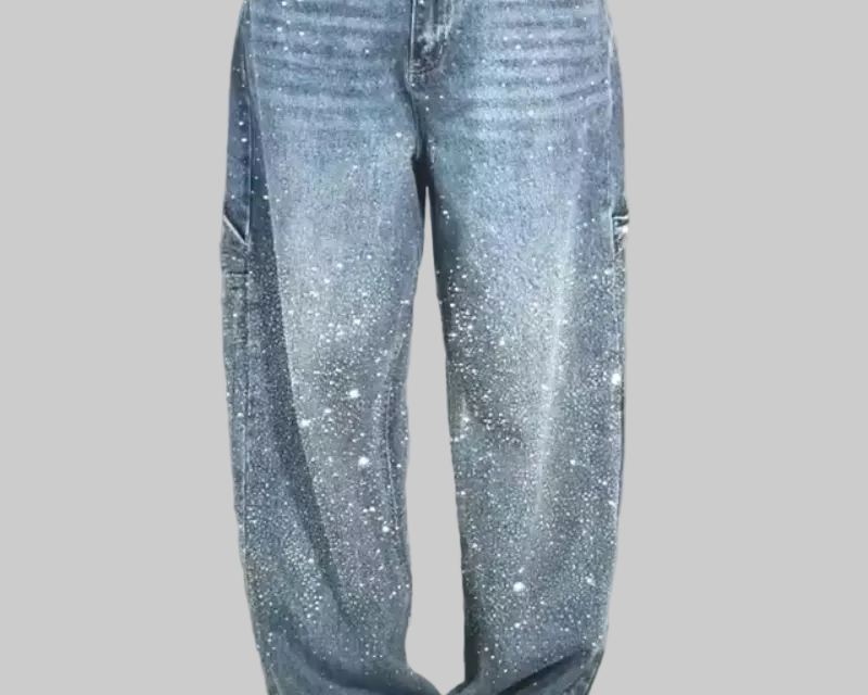 Božena - Traperice s Bijelim Prskanim Detaljima