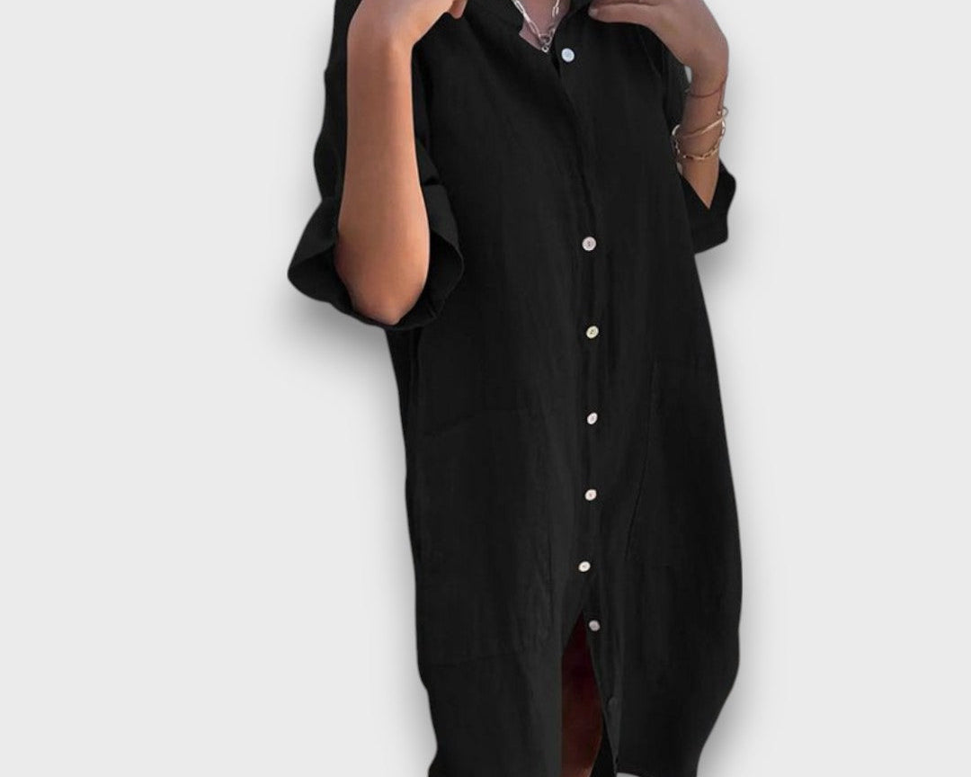 Justina: Lepršava haljina-košulja s džepovima – ljetna, svestrana i šarmantna