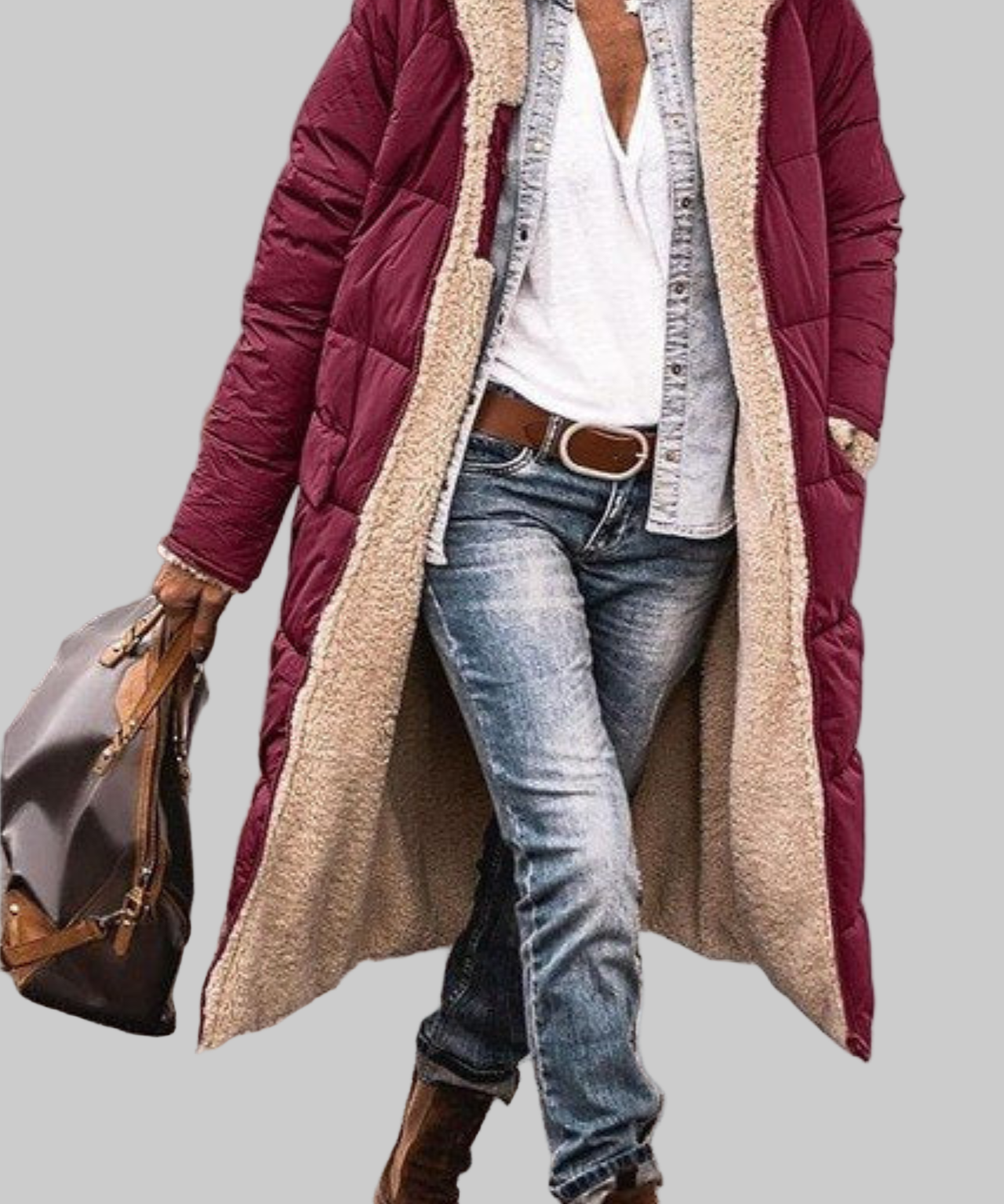 Elaine – Dvostruka elegancija, dvostruka udobnost: dugi prevrnuti kaput za svaku priliku