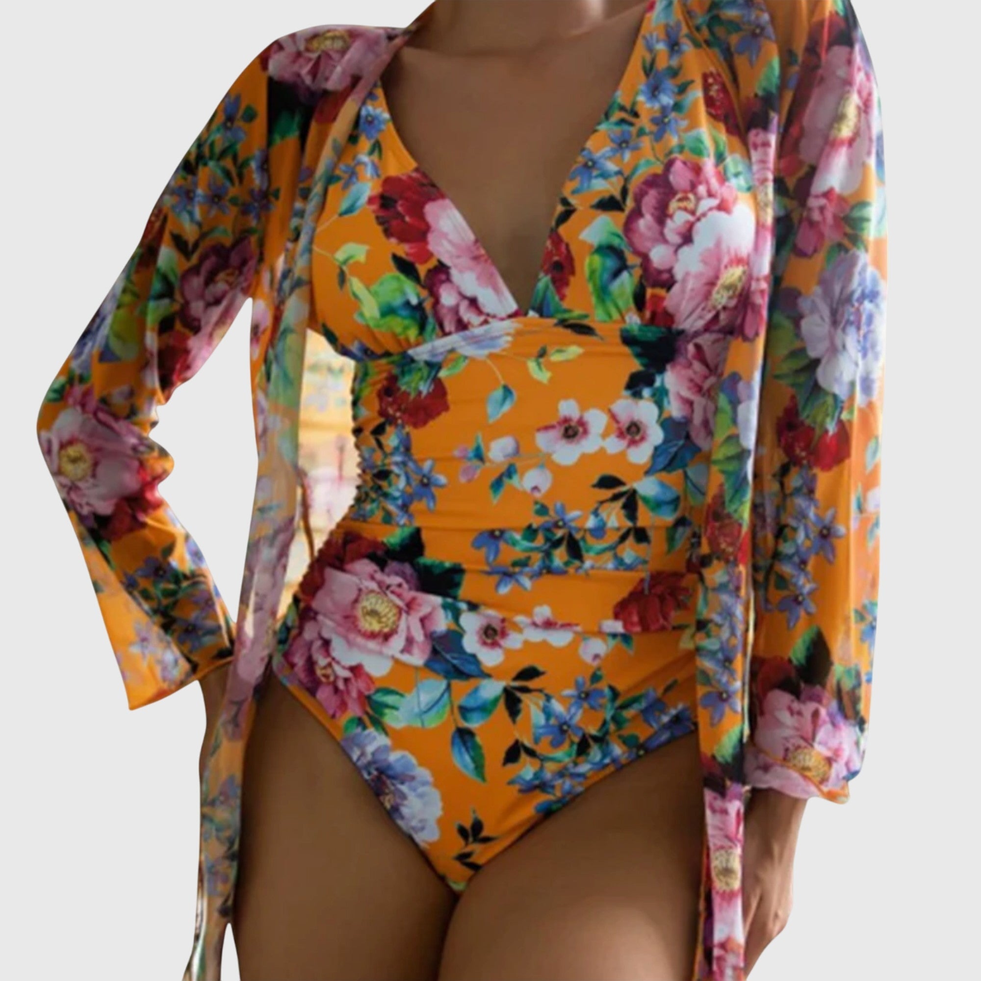 18 – Cvjetni set: kupaći kostim i kimono