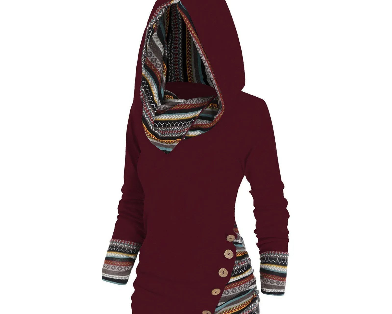 Ela – Sučelite se s zimom s kulturnom elegancijom u ležernom Tribal Hoodie!