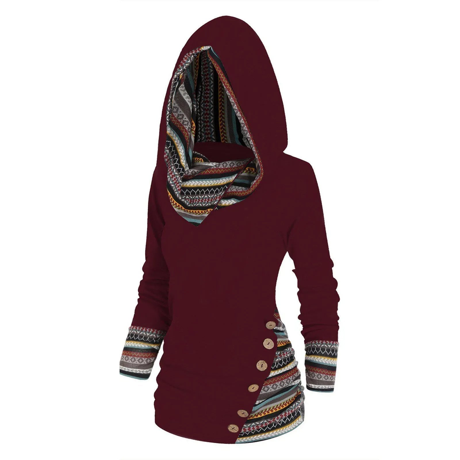 Ela – Sučelite se s zimom s kulturnom elegancijom u ležernom Tribal Hoodie!