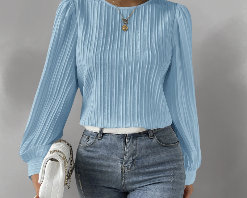 Biserka – Plisirana bluza s napuhanim rukavima