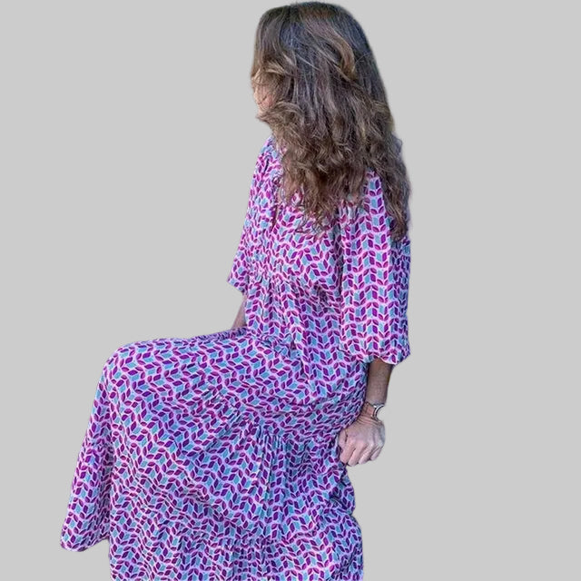 43 – Boho maxi haljina s lanternastim rukavima za ljetne avanture