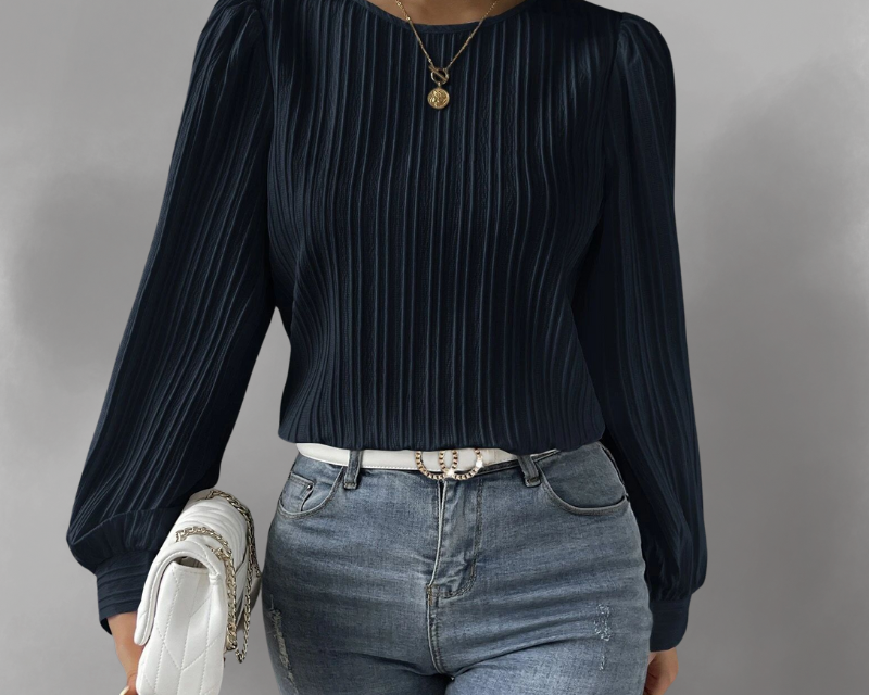 Biserka – Plisirana bluza s napuhanim rukavima