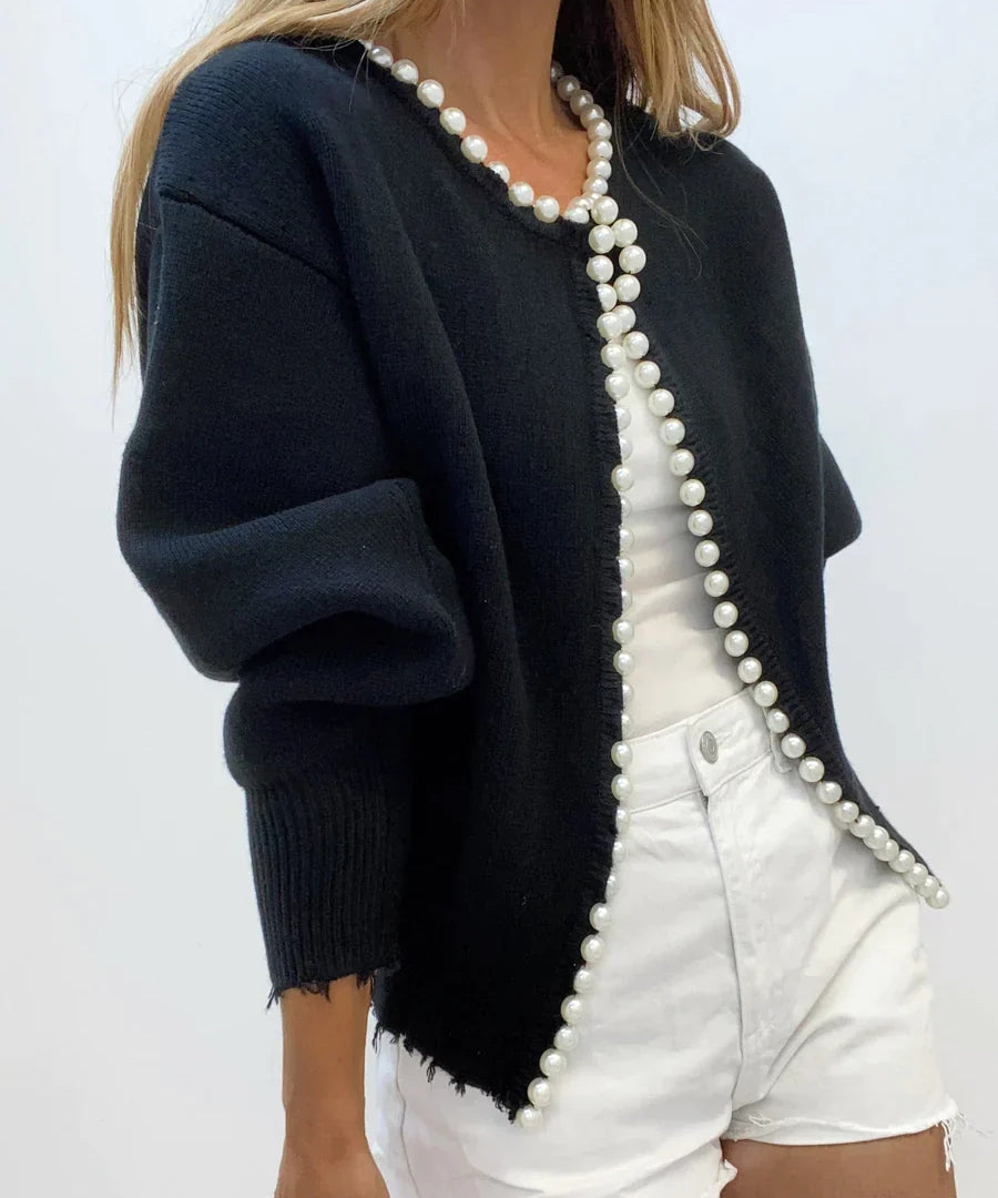 Hana – Unaprijedite svoj stil s elegantnim kardiganom ukrašenim perlicama