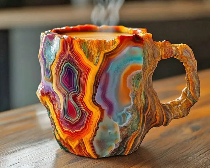 Šalice s mineralnim kristalima