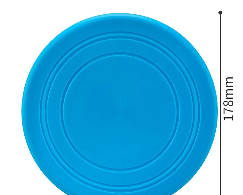 Igračka za pse i mačke u obliku letećeg tanjura od silikona u 7 boja, otporna na žvakanje, interaktivna igračka za obuku štenaca