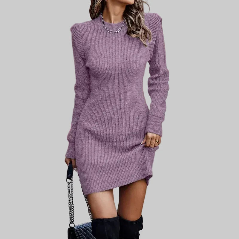 44 – Elegantna pletena haljina za topli stil