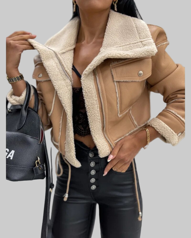 14 - Kratka jakna sa shearling ovratnikom, aviator stil