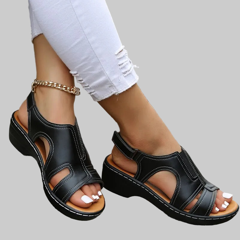 Irina - Premium Kožne Ortopedske Sandale s Kamenom