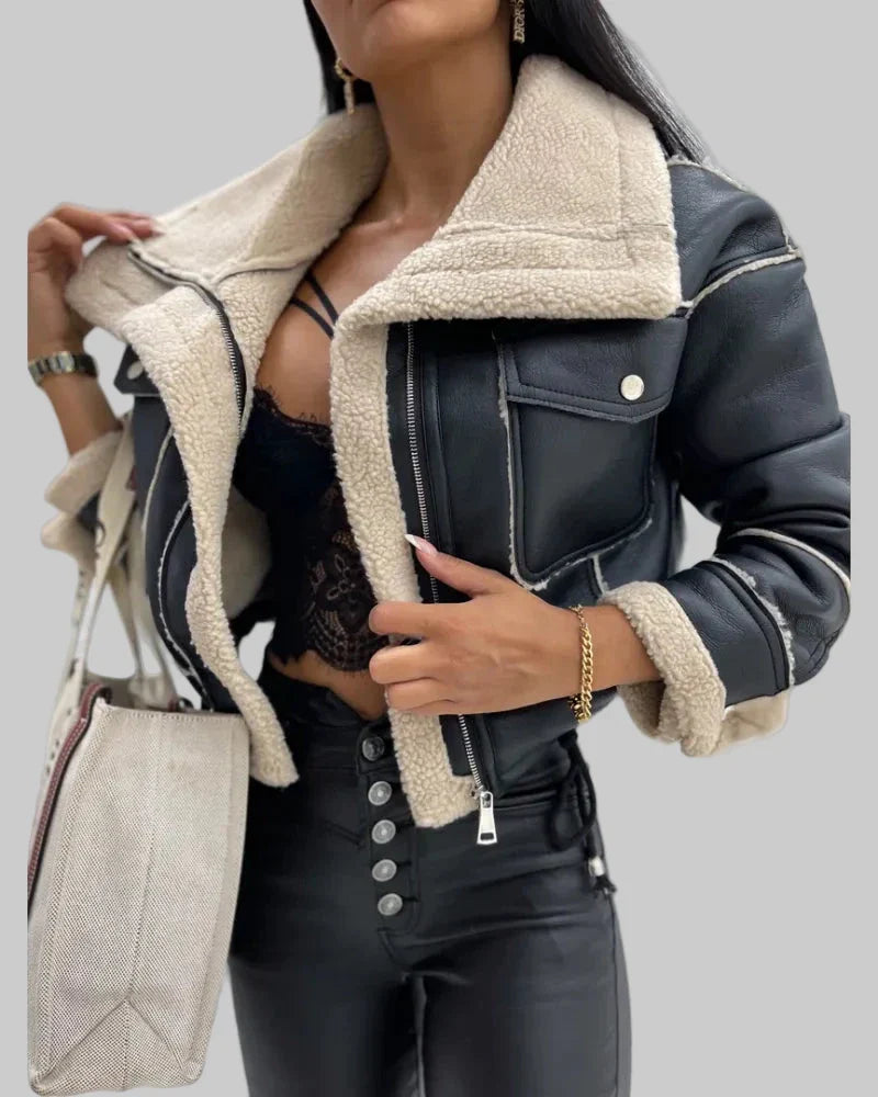 14 - Kratka jakna sa shearling ovratnikom, aviator stil