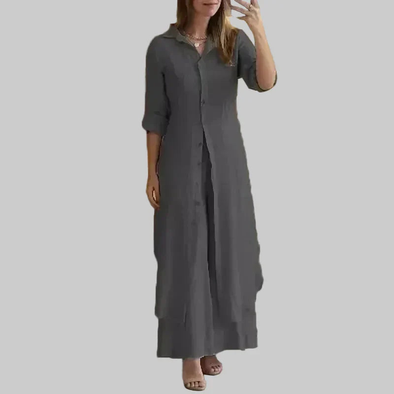 35 – Zračni set košilastih haljina i hlača za ljetnu eleganciju