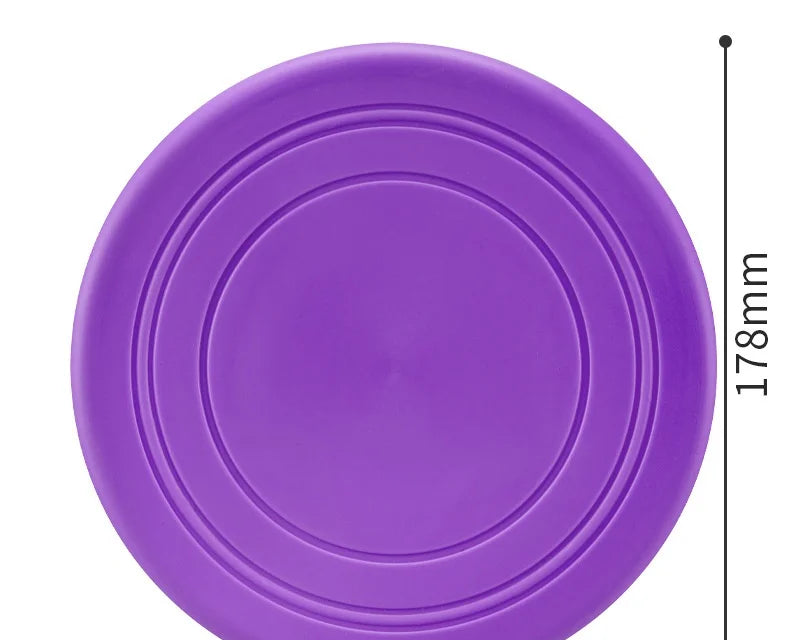 Igračka za pse i mačke u obliku letećeg tanjura od silikona u 7 boja, otporna na žvakanje, interaktivna igračka za obuku štenaca