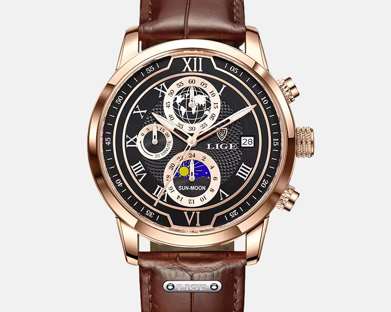 Božo - Kronograf s Kožnim Remenom