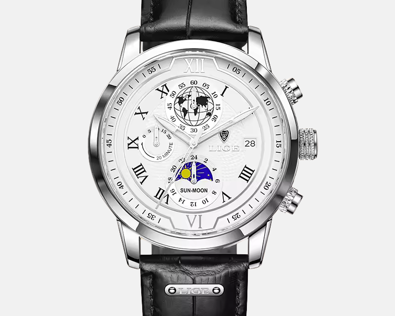 Božo - Kronograf s Kožnim Remenom