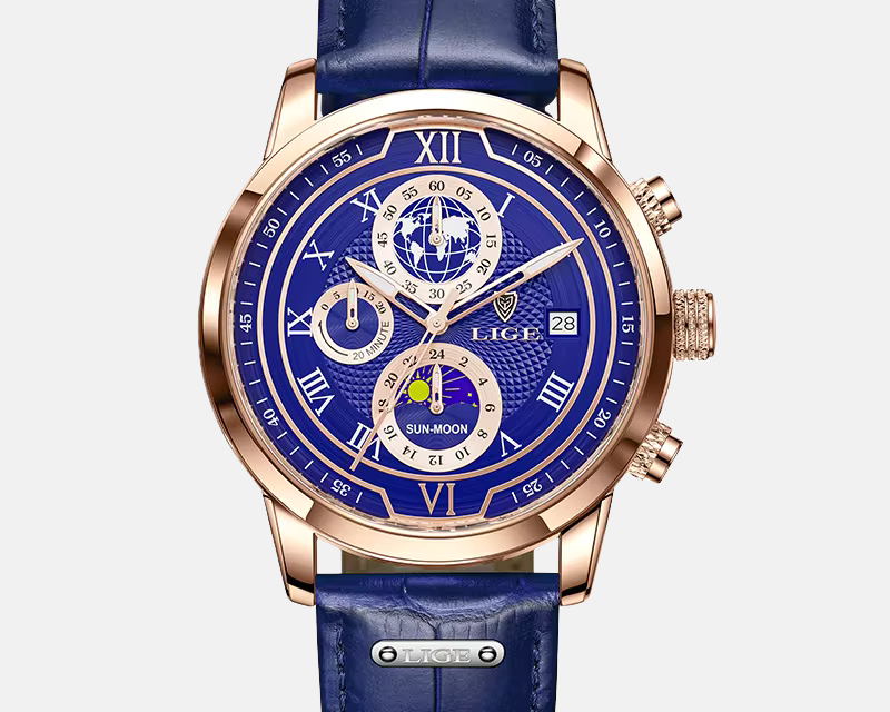 Božo - Kronograf s Kožnim Remenom