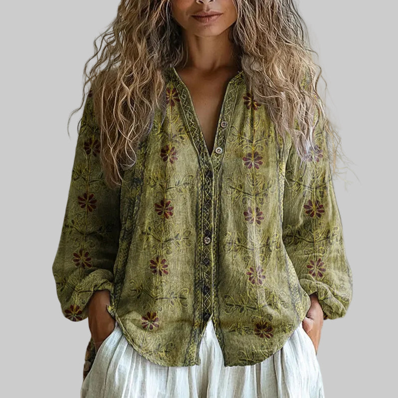 Blanka – Retro bluza s uzorkom lišća