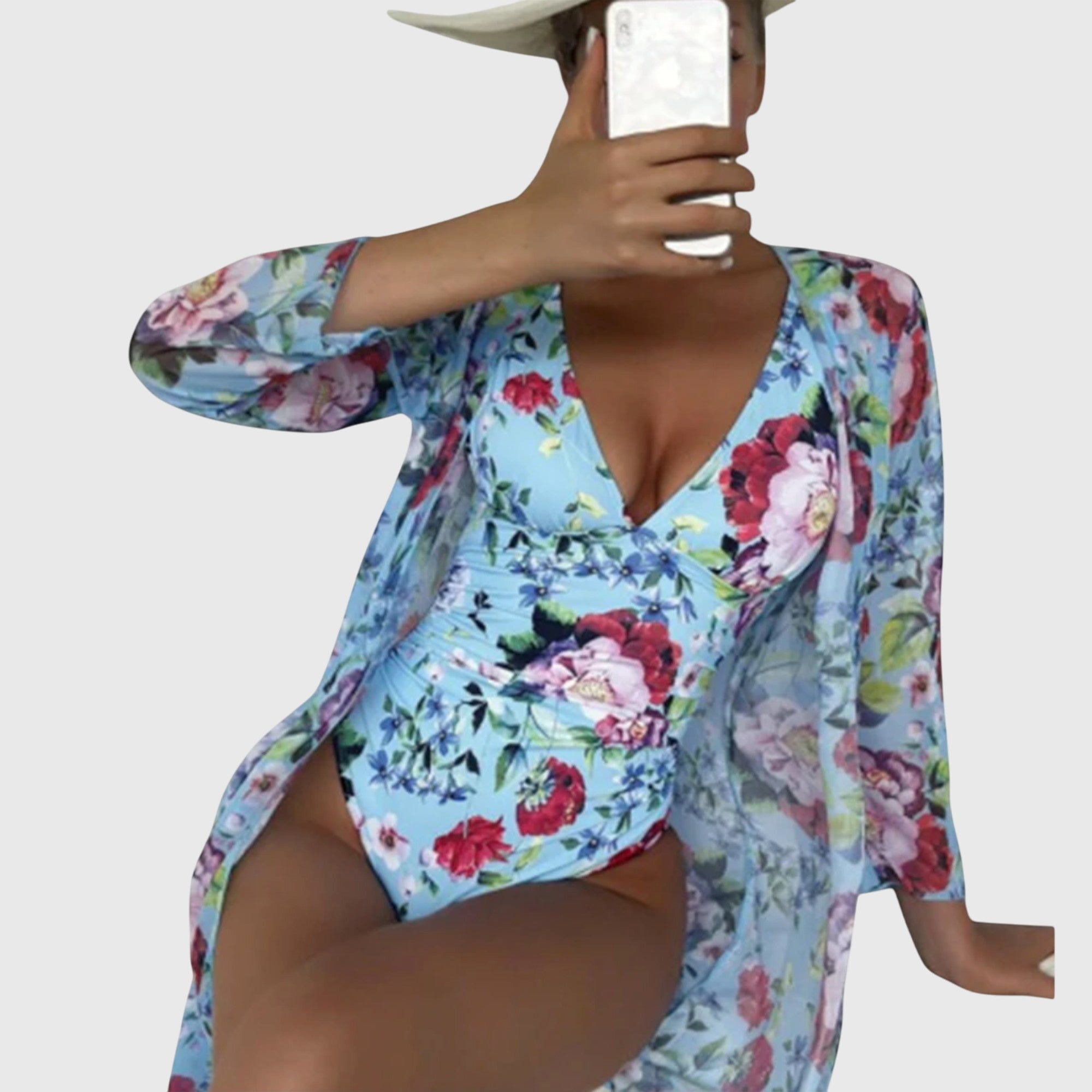 18 – Cvjetni set: kupaći kostim i kimono
