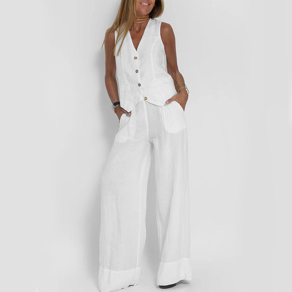25 – Ekskluzivni laneni set s prslukom za vrhunsku ljetnu eleganciju