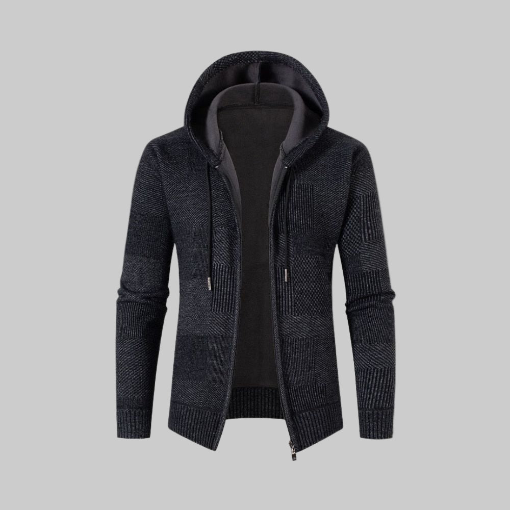 Darko – pletena zimska jakna s kapuljačom za toplinu i opušten stil