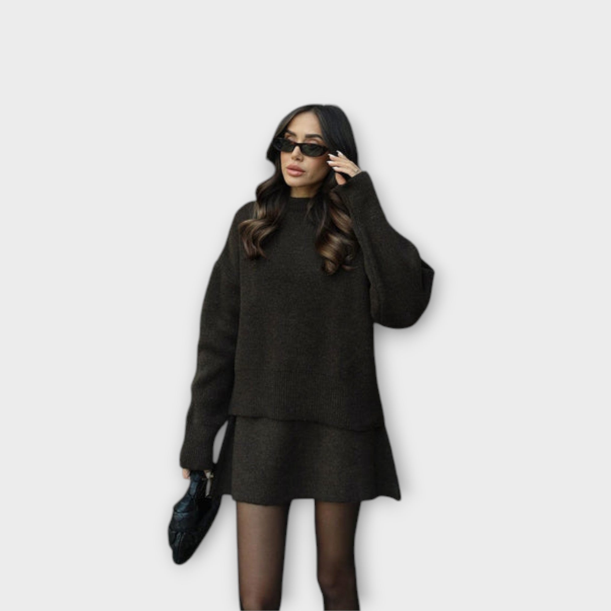 Armina - Pleteni Komplet sa Suknjom i Oversized Puloverom