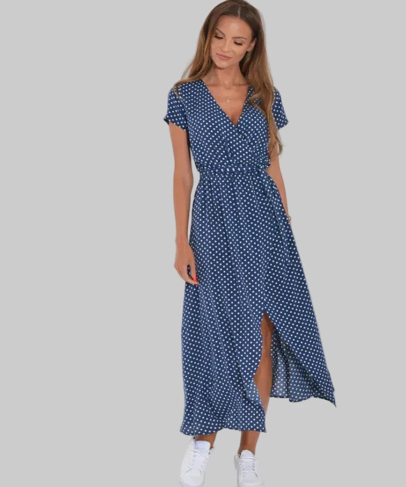 Alenka – Luksuzna ljetna haljina s cvjetnim uzorkom i jednostavnom elegancijom