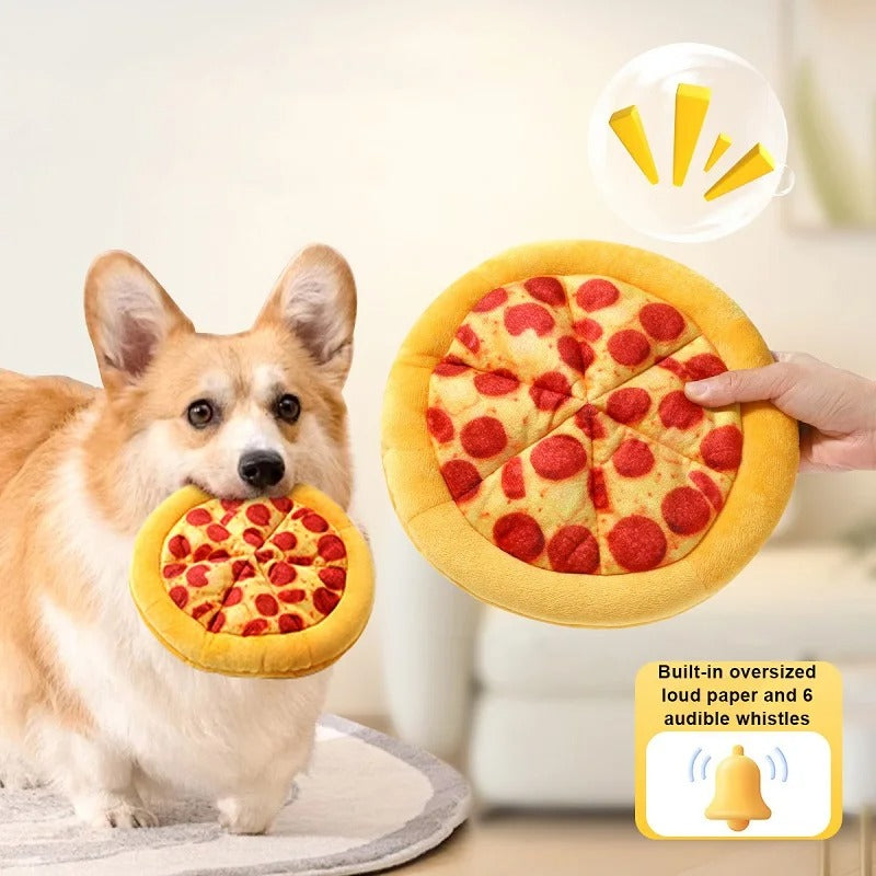 Igračka za pse u obliku pizze s krafnom