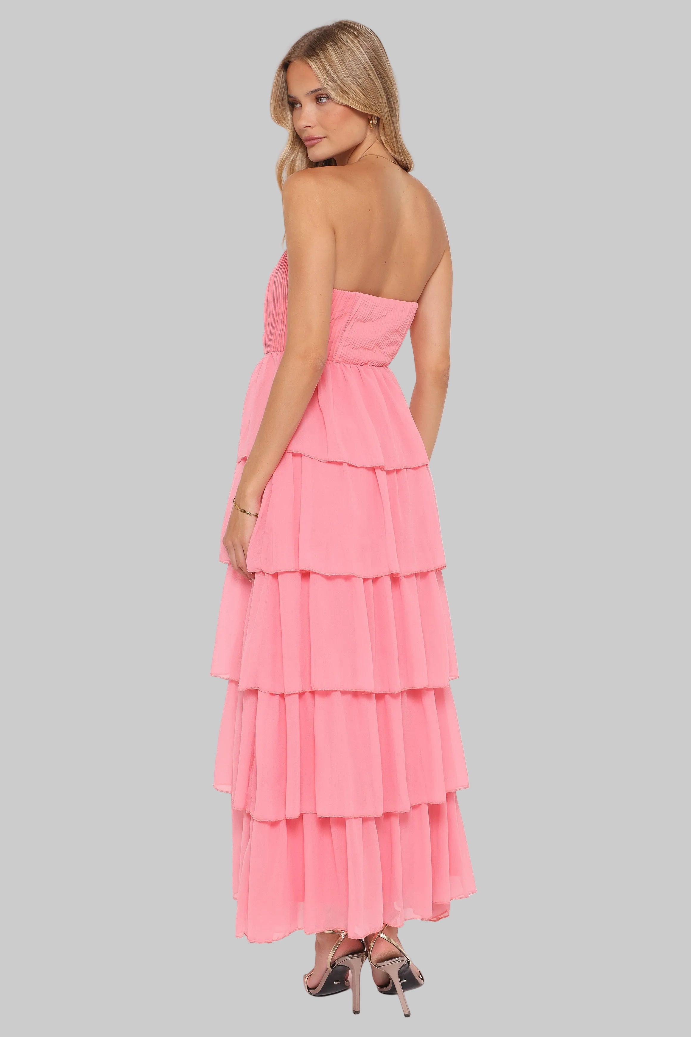 Žana - Peachester Halter Maxi Haljina - Koraljna