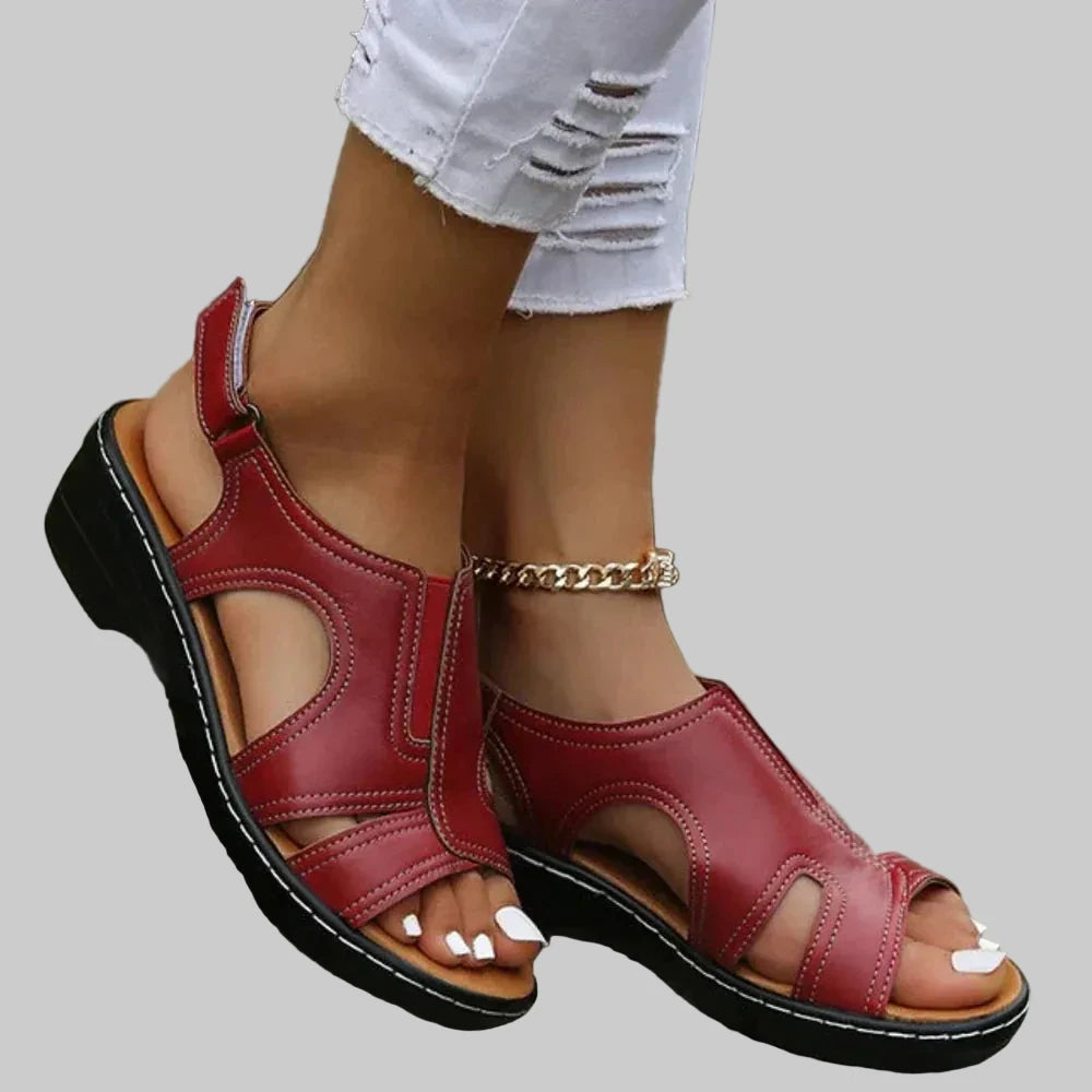 Irina - Premium Kožne Ortopedske Sandale s Kamenom